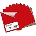 HTVRONT Red Heat Transfer Vinyl Bundle - 10 Pack 12" x 10" HTV Vinyl for T-Shirt, Red Iron on Vinyl for Cricut, Silhouette Cameo or Heat Press Machine