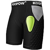 KOOPOW Youth Boys Padded Sliding Shorts with Cup Pocket, Compression Slider Underwear for Baseball Football, Lacrosse