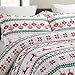 Vaulia Lightweight Microfiber Duvet Cover Set, Printed Reindeer Pattern for Christmas New Year Holidays, Red/Green - King 3-Piece Set