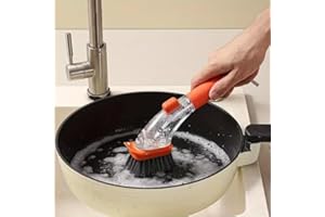 1pcs Dish Brush Set with Soap Dispenser, Handheld Soap Dispensing Brush for Kitchen, Utensils, Floors, Outdoor