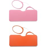 COVESATO Mini Armless Reading Glasses for Men Women Slim Thin Clip on Nose Readers with Small Portable Case