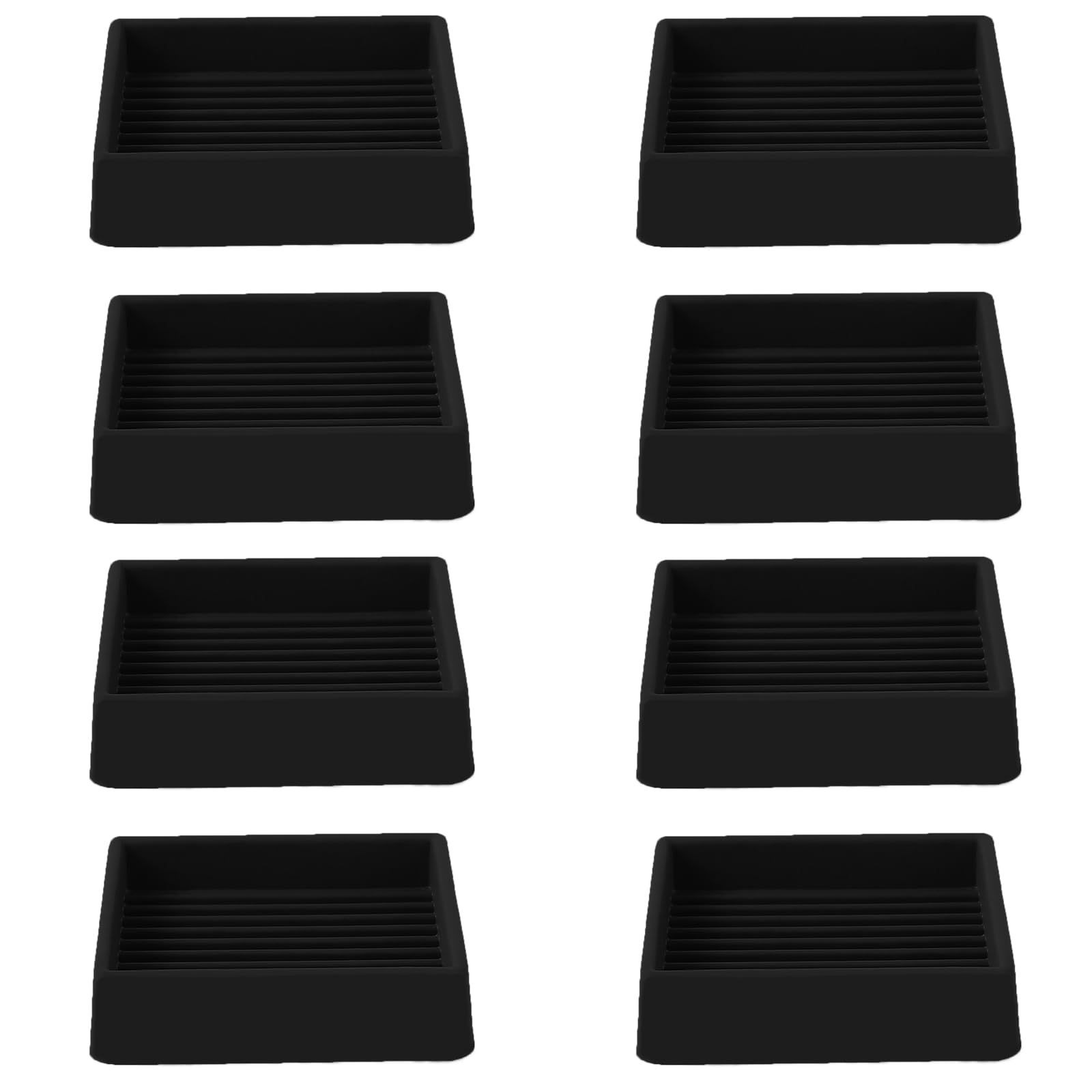 Photo 1 of 2x2 Square Rubber Furniture Caster Cups, Anti-Sliding Furniture Pads Bed Stopper Floor Protectors with Grip - Protect Any Flooring