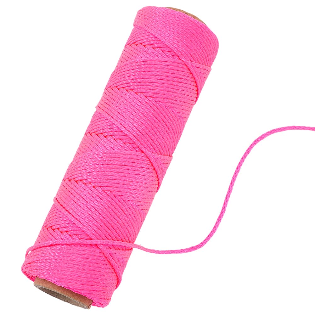 GORGECRAFT Deep Pink Nylon String Line 250Ft Length #18 Braided Mason Line Nylon Twine Decoy Line Masonry String for Masonry Jobs and The Layout of General Construction Gardening DIY Project