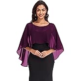 Pukguro Sheer Shawls and Wraps for Evening Dresses Chiffon Capes for Women Soft Wedding Cover Up