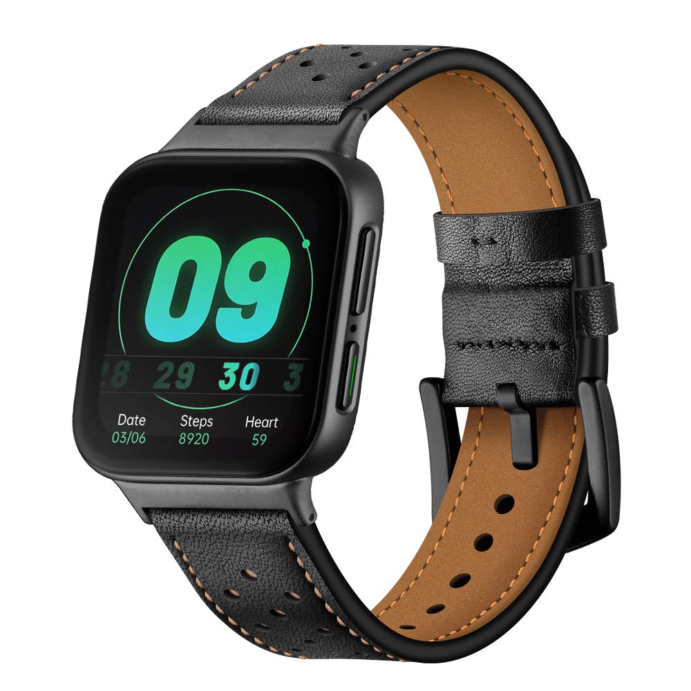 Shieranlee Leather Watch Strap Compatible with Oppo watch 46mm strap,Quick Release Leather Watch Strap for Oppo watch 46mm