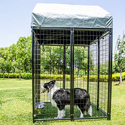 image for Pupzo Welded Wire Dog Kennel,Outdoor Heavy Duty Pet Kennel with UV Pro
