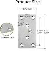 Dolaso 4 Pcs Stainless Steel Flat Wood Brackets Heavy Duty Mending Plates view 2