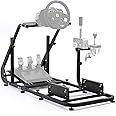 Dardoo Racing Simulator Cockpit Fits for Logitech G923 G920 G29 G PRO Thrustmaster T300RS GT T248 PS Stable Adjustable Steering Gaming Cockpit Wheel, Pedal, Handbrake and Seat Not Included