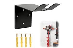 SFNSM Ice Fishing Auger Wall Mount with Expansion Screws Heavy-Duty Metal Electric Auger Storage Bracket, Ice Fishing Gear Accessories, Easy Assembly & Secure Storage