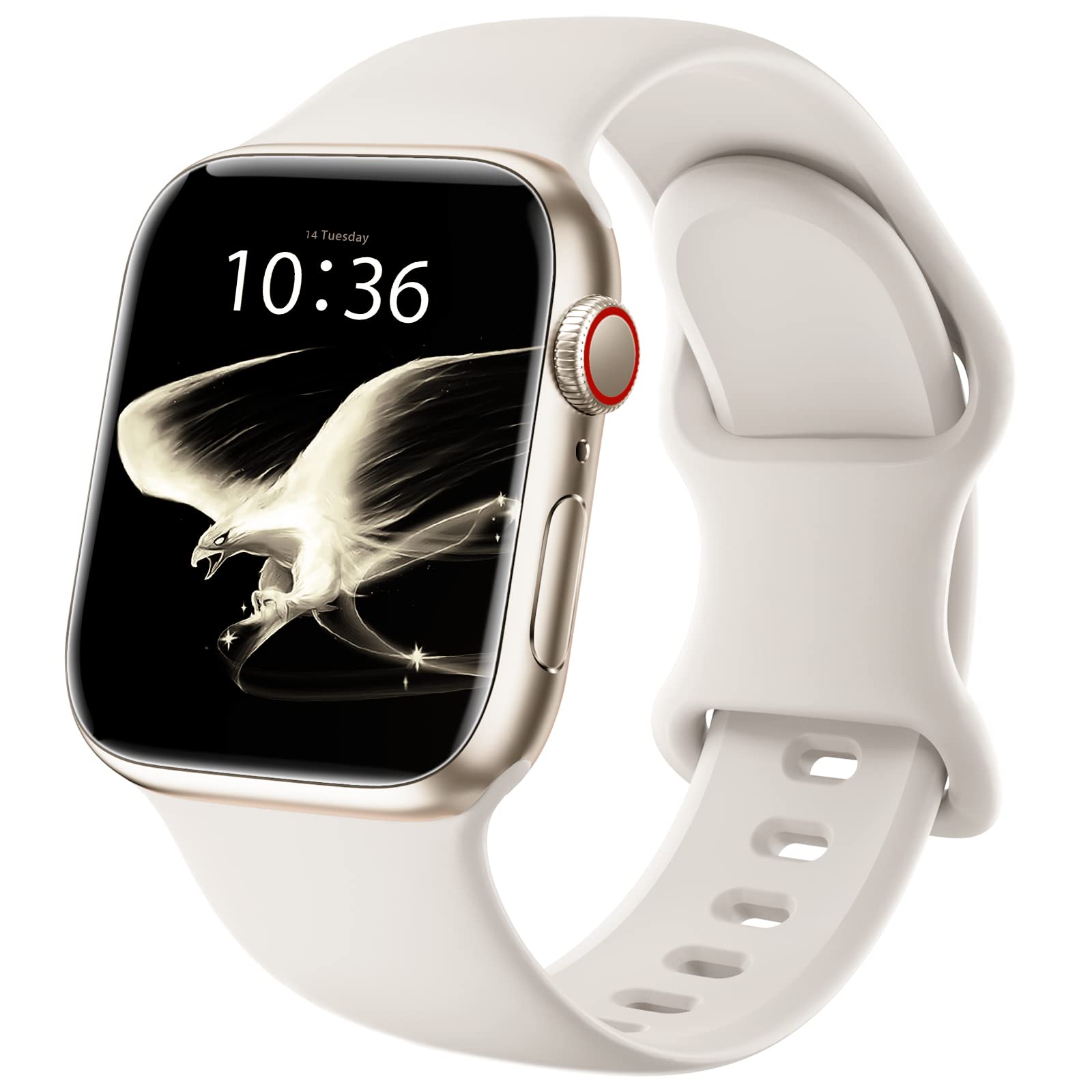 DigiHero Straps Compatible with Apple Watch Strap 40mm 42mm 44mm 41mm 45mm 46mm 38mm, Silicone Sport Replacement Strap for iWatch Series 11 10 9 8 7 6 5 4, SE 3 2 1 Women Men, Starlight