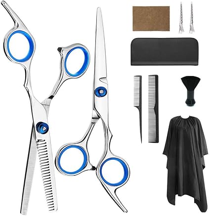 cutting hair with scissors and comb