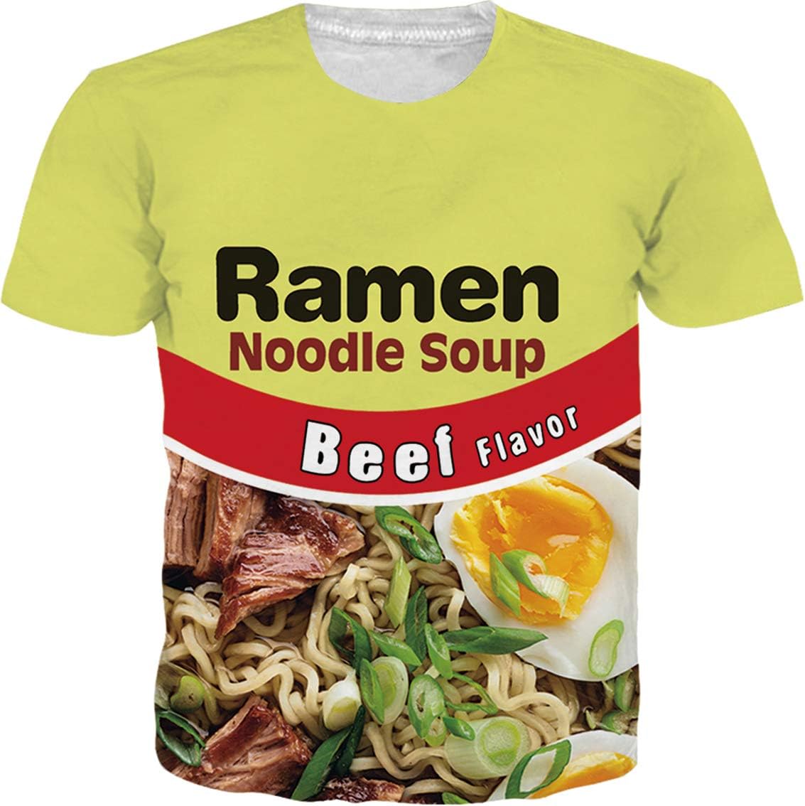 SKYRAINBOW Unisex 3D Print Ramen Shirts Lifelike Chicken Noodle Soupr Casual T-Shirt Summer Short Sleeve