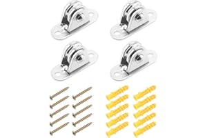 LT Easiyl 4PCS Metal Pulleys Block Dia 25mm with Ball Bearing Pulleys Adjustable Angle Directional Pulley with Screws Set for