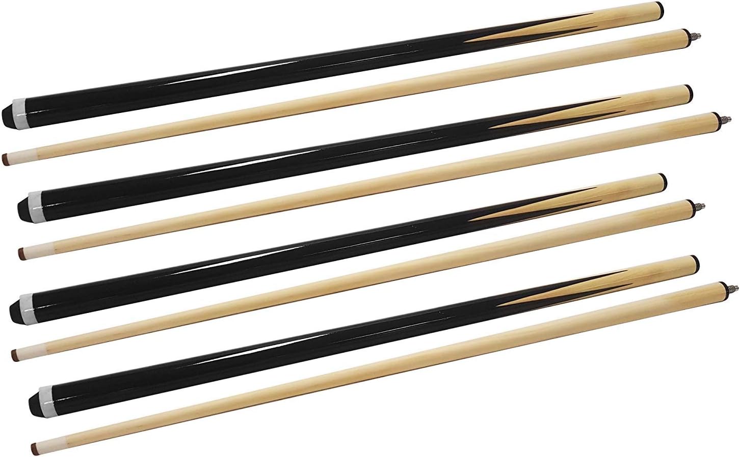 Set of 4 Pool Cues 58" Billiard House Bar Cue Sticks, 2-Piece Pool Cue
