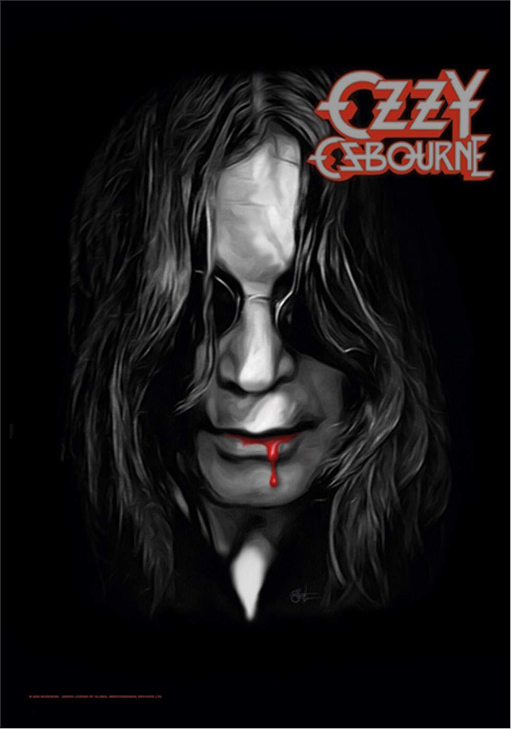 ozzy Osbourne Flag Face Portrait Black Rain Poster Flag Fabric