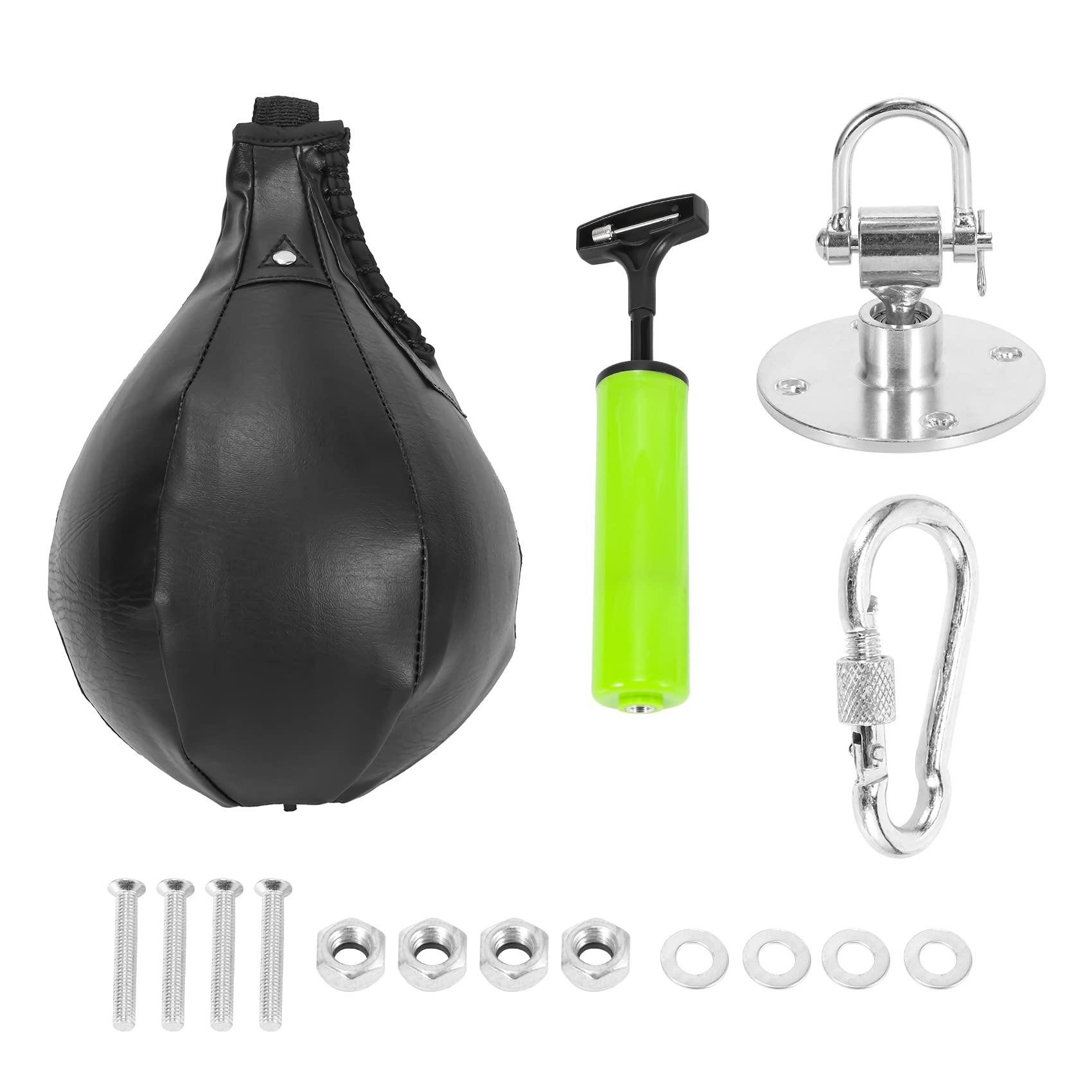 Plomevry Professional Sandbags Swivel Pear Speed Punching Ball Base Hook Mount Kit Punch Bag Speedbag Boxing Training,Black