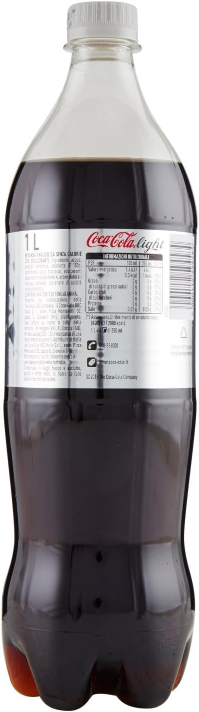 Coca Cola Light Bevanda Analcolica Senza Calorie Con Edulcoranti 1000 Ml Amazon It Alimentari E Cura Della Casa
