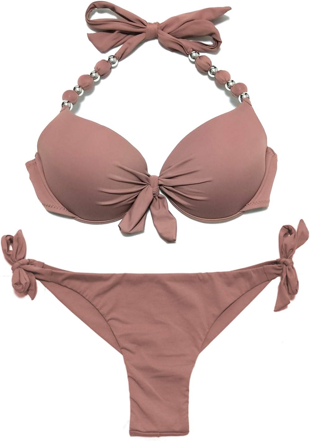 Womens Removable Padded Push Up Bikini Set Tie Side Swimsuit Swimwear