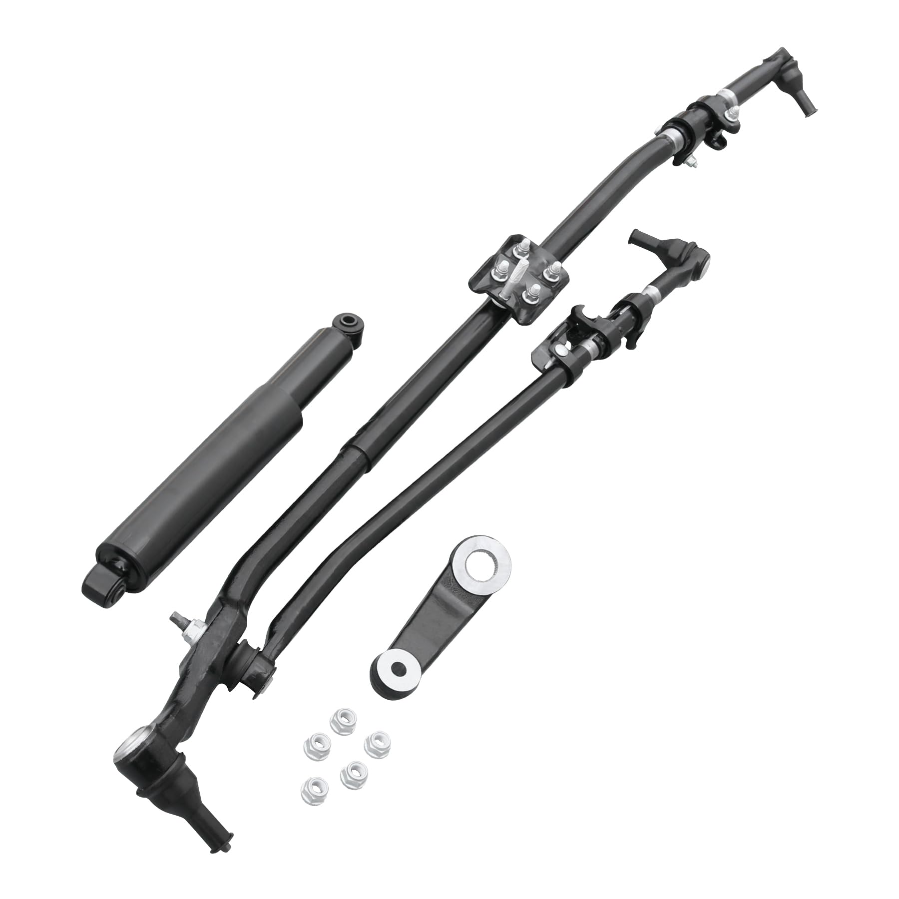 Photo 1 of Front Steering Linkage Drag Link Tie Rod Kit Assembly Replacement for Dodge Ram 1500 2500 3500 Truck 4WD Replaces 52122362AL 52122362AF DS800981A 6505623AA 68039930AA