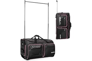 Fanwoli 23" Dance Bag with Garment Rack | Upgraded Stable System & Fabric | More Lightweight & Wear-Resistant | Ideal Competition Rolling Duffle Bag