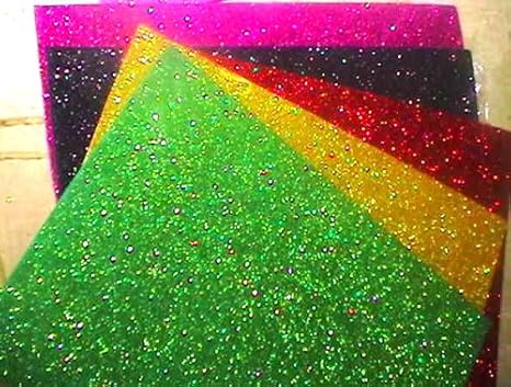 Kit 5 Foglia Gomma Crepla Con Brillantina Gomma Eva Fogli