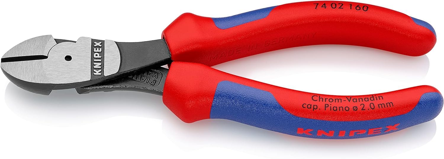 KNIPEX High Leverage Diagonal Cutter Self-Service Card with Multi-Component Handles 160 mm, 74 02 160 SB