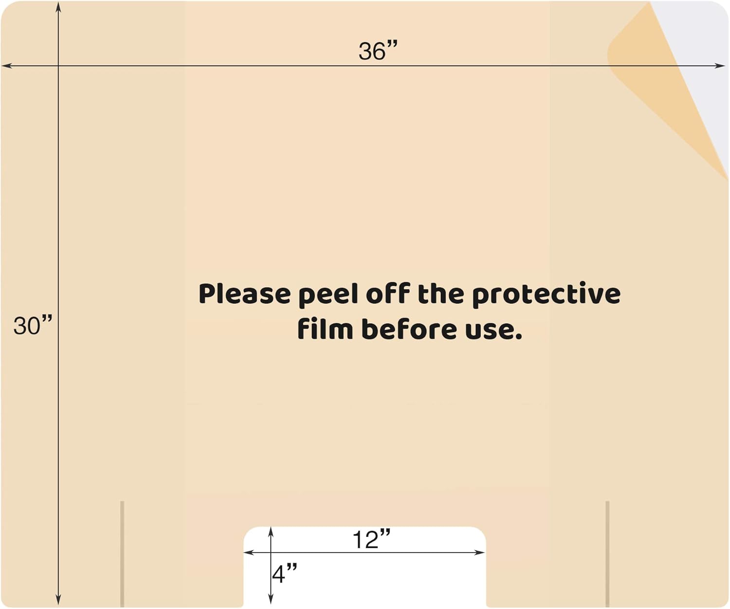 Protective Sneeze Guard, (36"W x 30"H) Clear Acrylic Plexiglass Shield for Counters, Transaction Window for Employers, Workers & Customers : Office Products