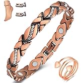 Cigmag Copper Anklet for Women Ultra Strength Pure Copper Anklet Bracelet for Feet Adjustable(crystal)
