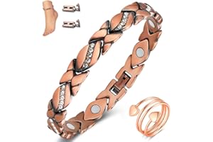 Cigmag Copper Anklet for Women Ultra Strength Pure Copper Anklet Bracelet for Feet Adjustable(crystal)
