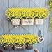 TEMCHY Artificial Daffodils Fake Flowers, 4 Bundles Yellow UV Resistant Faux Greenery Foliage Plants Shrubs for Garden, Wedding, Outside Hanging Planter, Farmhouse Indoor Outdoor Decor