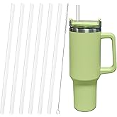 Replacement Straw Compatible with Stanley 40 oz 30 oz Cup Tumbler, 6 Pack Reusable Straws for Stanley 40 oz Tumbler with Hand