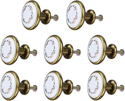 sourcing map 6 Stück Keramikknöpfe Möbelknöpfe Runde Schublade Griff