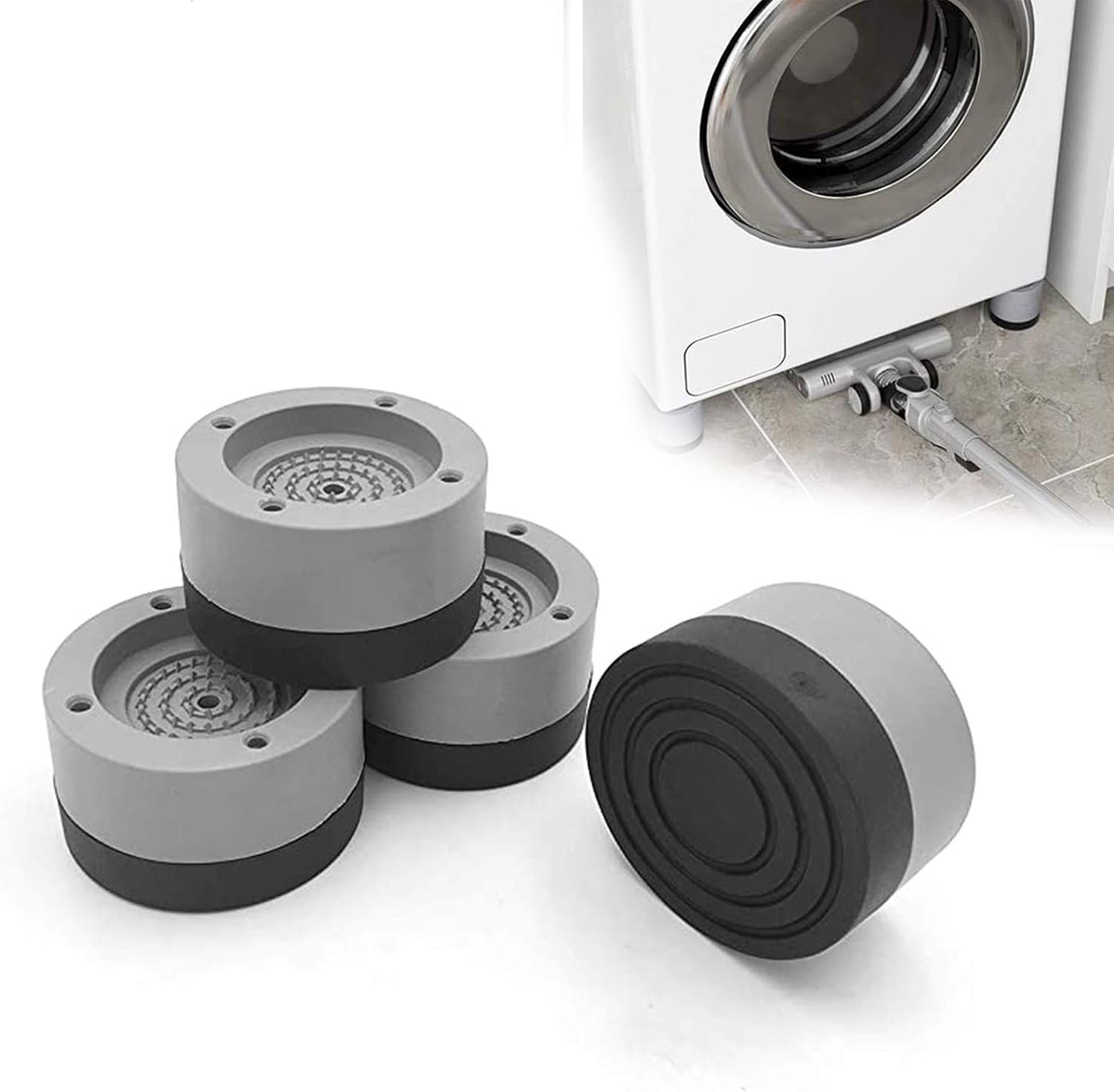 Shock and Noise Cancelling Washing Machine Support, NonSlip Noise
