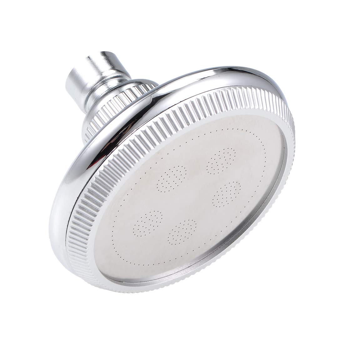 sourcing map High Pressure Shower Head - 3.8 Inch Fixed Chrome Showerhead - Adjustable Metal Swivel Ball Joint