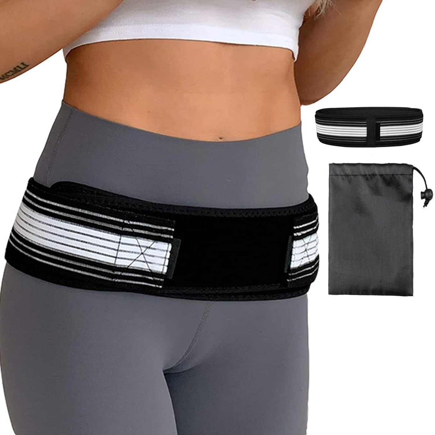 AWAVM Sacroiliac SI Joint Support Belt Sciatica Pain Relief,Brace Lower Back Support Hip Sciatic Nerve Pelvis Lumbar Pain Relief Devices,Back Support Belt for Women and Men (S)