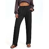 PINSPARK Womens Straight Leg Sweatpants Casual Athletic Workout Pants Stretch Soft Lounge Pants with Pockets