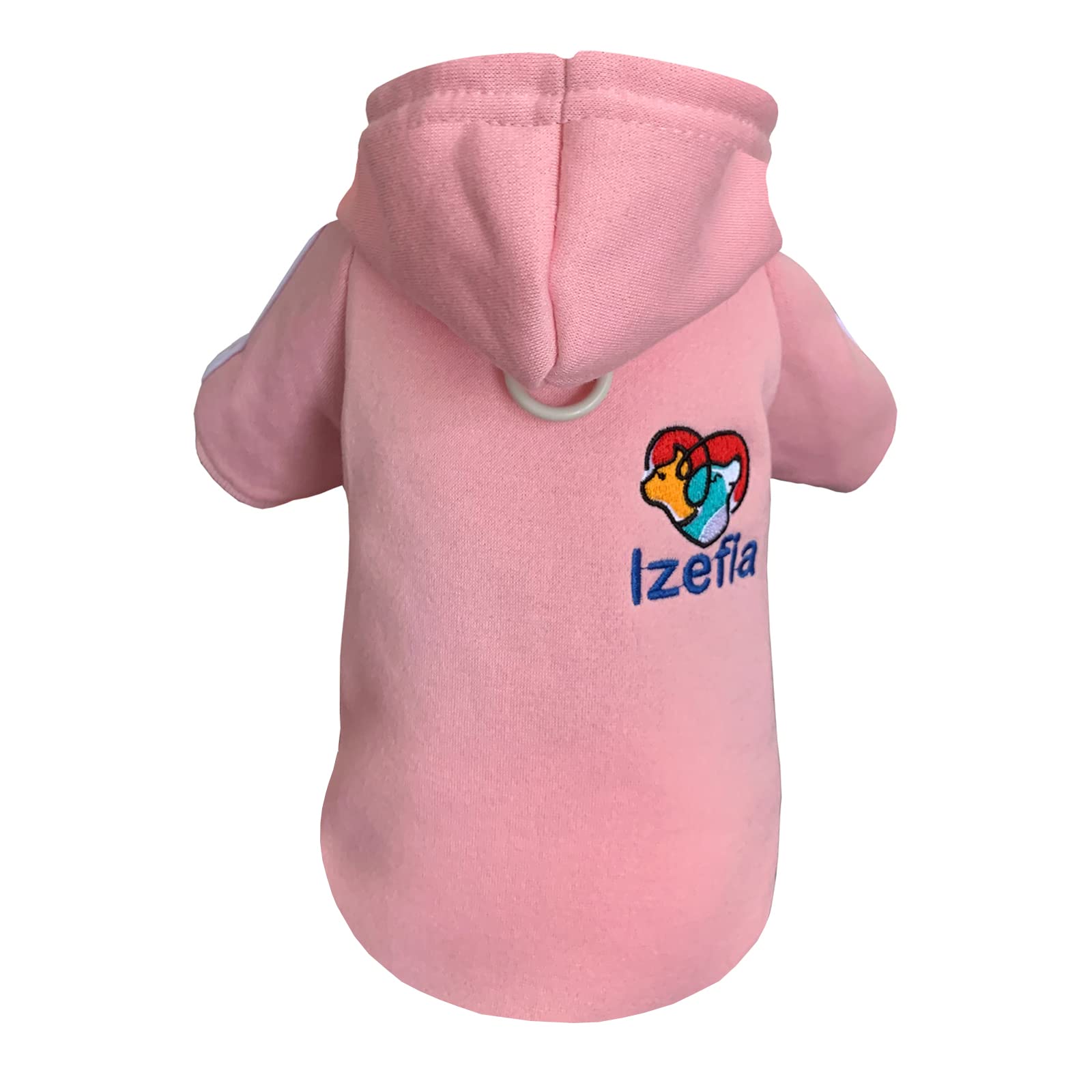 Izefia Dog hoodie Dog Hoodies Clothes Apparel Fleece Dog Sweater Winter Sweatshirt Warm Cotton Loop Basic Dog Hoodie for Small Dog Puppy Cat Pink XL