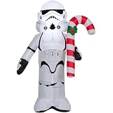 Gemmy Industries Star Wars Stormtrooper Holding Can Christmas Inflatable White/Black Fabric 42
