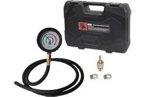 CMTOOL Exhaust Back Pressure Tester Kit with Carrying Case, Automotive Exhaust Back Pressure Gauge Set with 6-Foot Hose, Adap