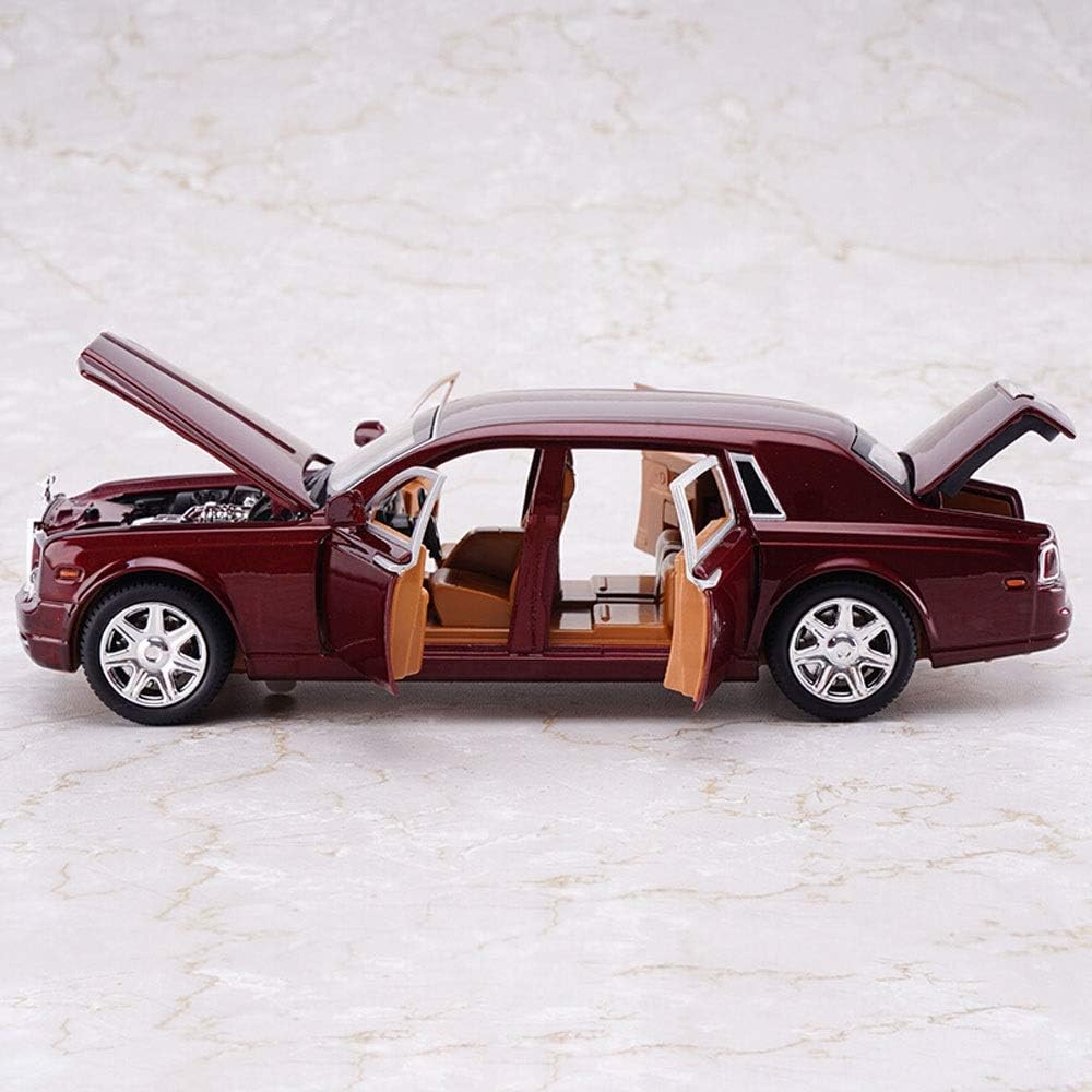 Ycco Model car Alloy Car Collection Toy Boy Decoration Rwolls Rodyce HXGL-Car model 1/24 Simulation Original Rollds-Roycue Phantom Sound And Light Toys Six Door QRFDAIN (color : RED)