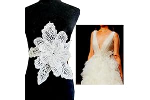 Jpumley.pksn Handmade Rhinestones Applique Sewing Beads Stones Trim Lace Patches Sparkly Multicolor Sew on Sequins Crystal Beaded Accessory for Wedding Dresses DIY Clothes 12X10inches (Silver)