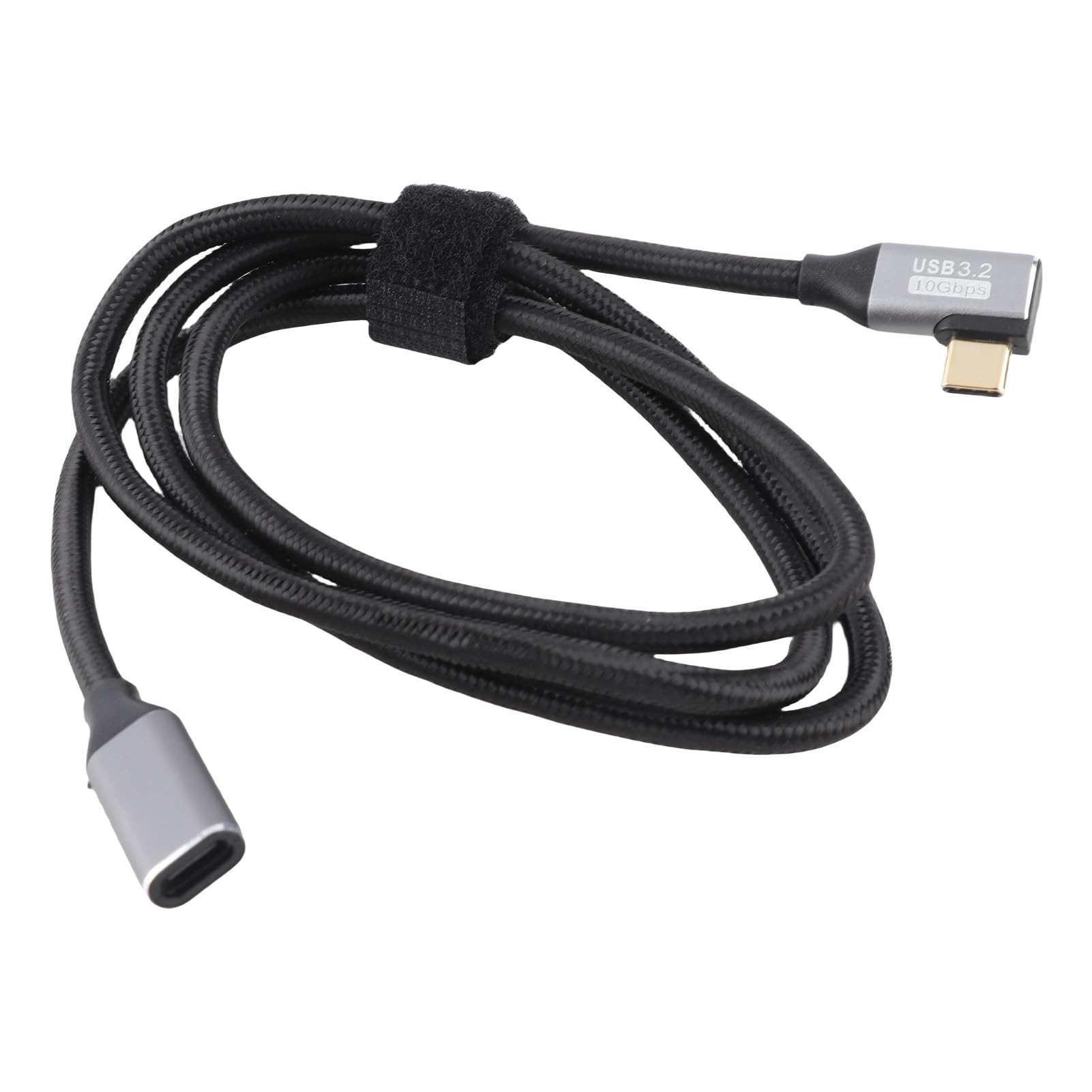 Right Angle USB C Extension Cable, 90 Degree USB-C 3.1 Gen 2 10Gbps Male to Female USB C 4K Video Extender Cord For Mobile Phones, Tablets, Notebooks(1M)