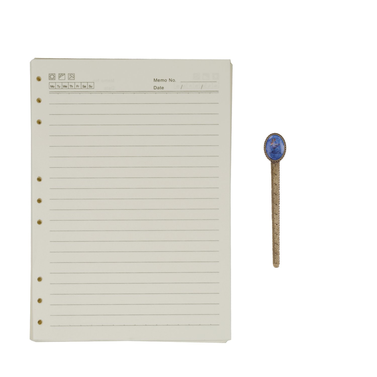 B5 Lined Loose Leaf Paper Refills 9-Ring Refillable Paper 80 Sheet