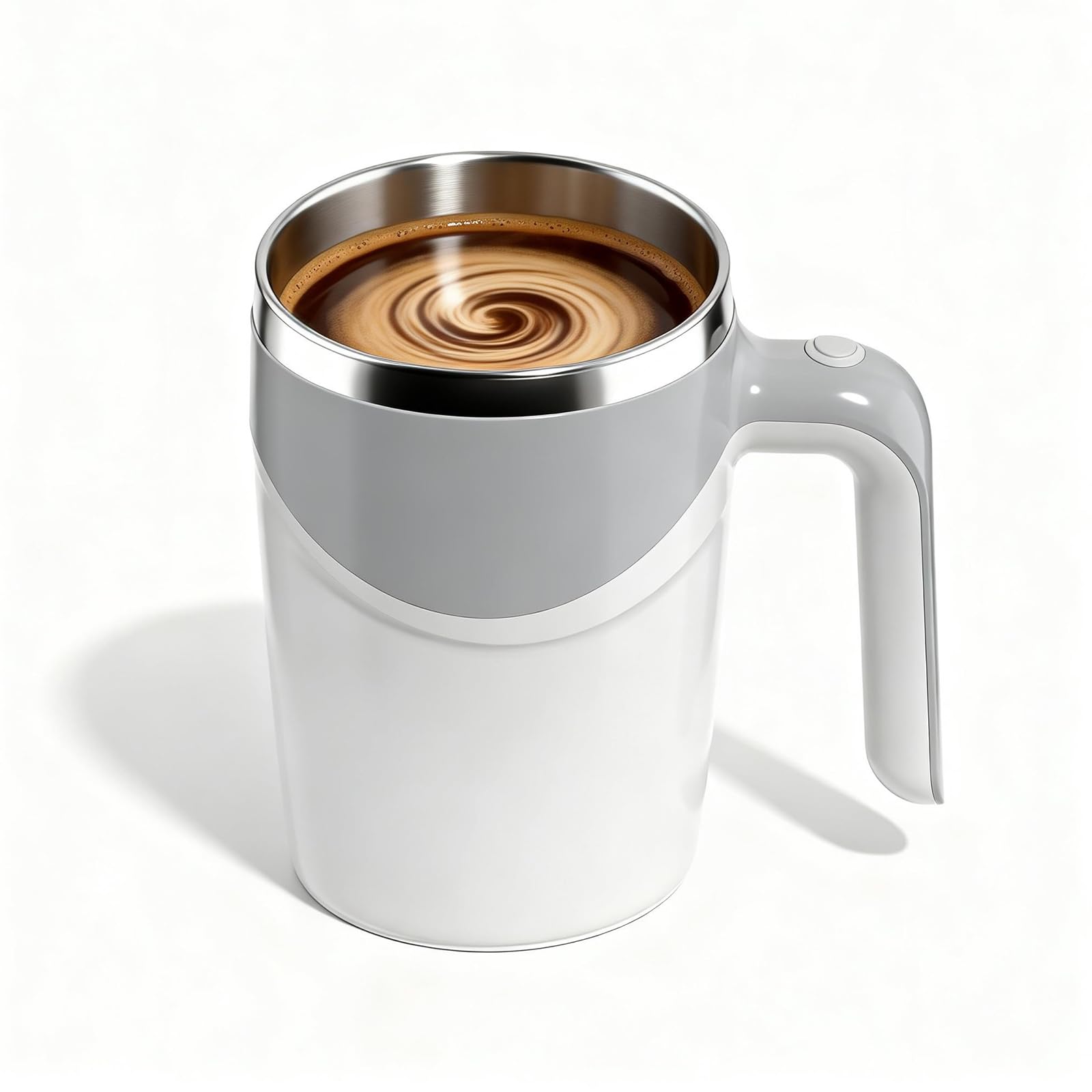 FOXNSK Rechargeable Self Stirring Mug, 380ML Automatic Magnetic Stirring Coffee Mug Self Mixing Coffee Mug Magnetic Stirring Cup Rotating Home Office Travel Mixing Cup Suitable for Coffee/Milk