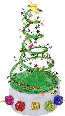 Foto Alberi Di Natale Divertenti.Vococal Cappello Di Natale Cappelli Da Albero Cappello Di Babbo Natale Cappelli Natalizi Per Adulti Divertenti Con Molla A Spirale Amazon It Scarpe E Borse