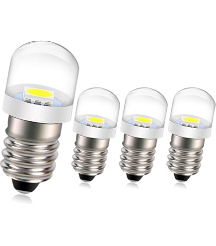 Ruiandsion P13.5S LED Bulb 3-18V White, Upgrade For Flashlight Torch Work Lights White 4 Pcs