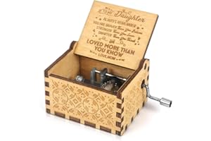 MUZERO Music Box for Daughter Gift - Sunshine Birthday from Mom Mother to Daughter Wooden Engraved Hand Crank Musical Box Play You are My Sunshine
