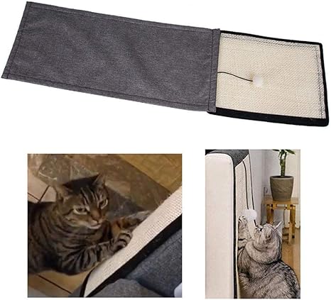 Oyria Alfombrilla de rascar para gatos y gatos, tela de sisal natural