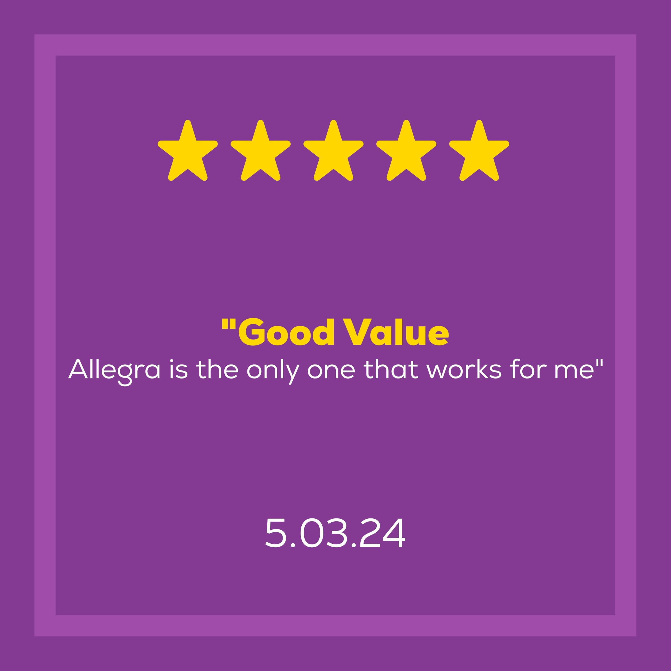 Allegra Adult 24-Hour Allergy Relief Tablets, Non-Drowsy Indoor and Outdoor Allergy Medicine, 180 mg Fexofenadine HCI Antihistamine Pill, 5-Count
