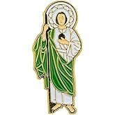 Catholic Town Saint Jude Thaddaeus Lapel Pin, Small Gold Tone with Color (SJTP-G)